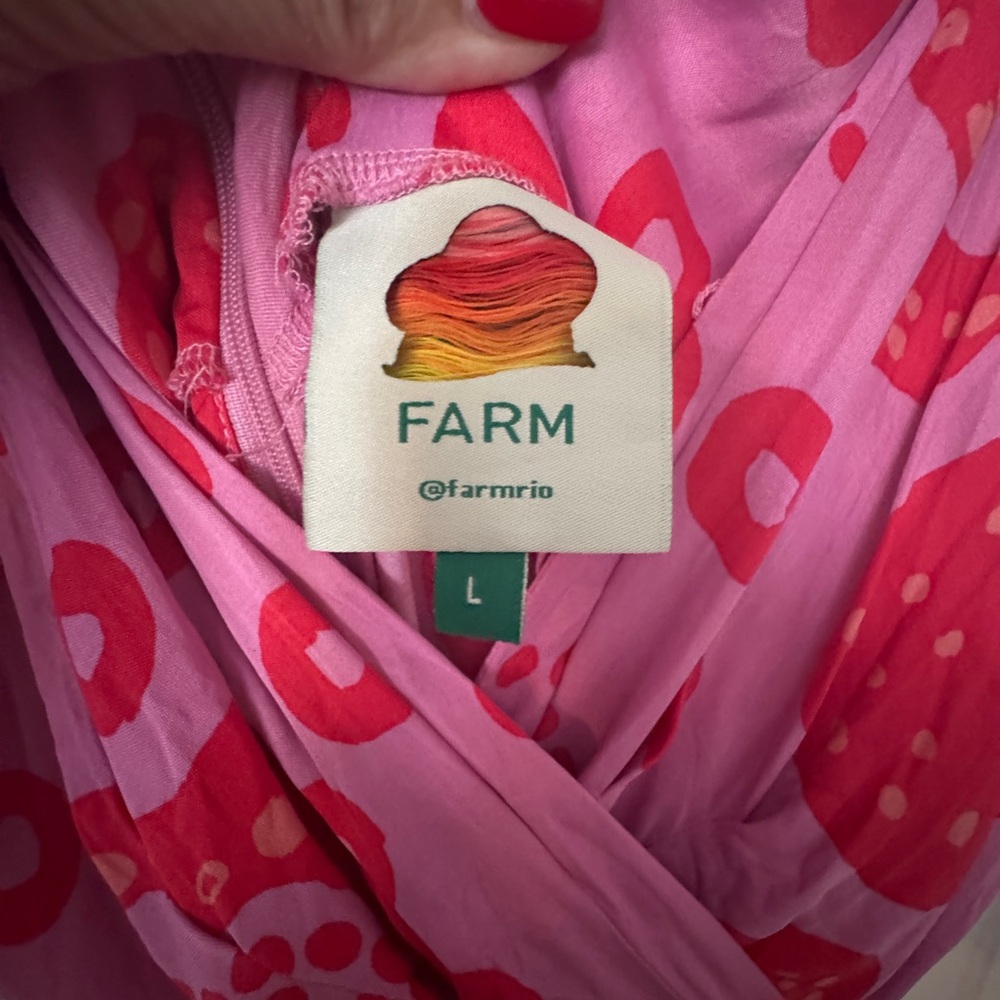 FARM Rio Pink and Red Wrap Maxi Dress - excellent condition! - Picture 5 of 6